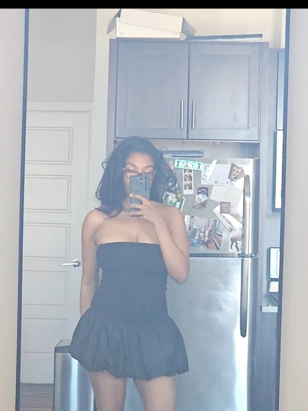 Black Strapless Mini Dress